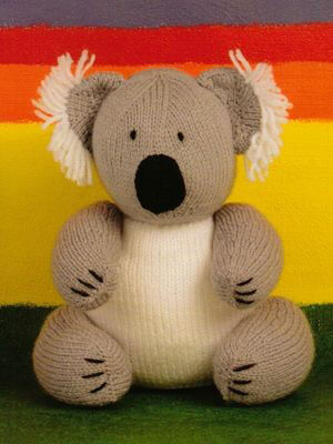 Toy knitting patterns at Laughing Hens: koala knitting pattern in the Knitted Wild Animals book