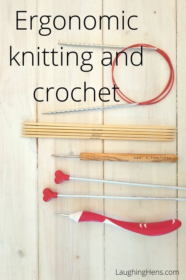 Ergonomic knitting and crochet methods and suggestions
