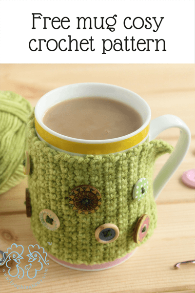 One ball challenge: free mug cozy crochet pattern