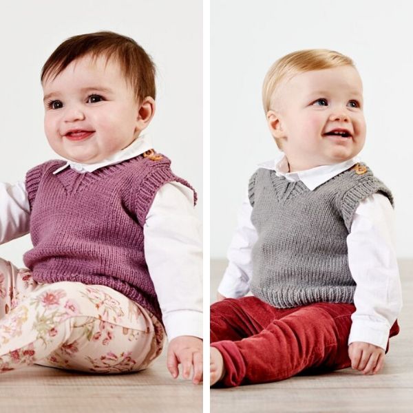 Free baby sweater vest knitting pattern