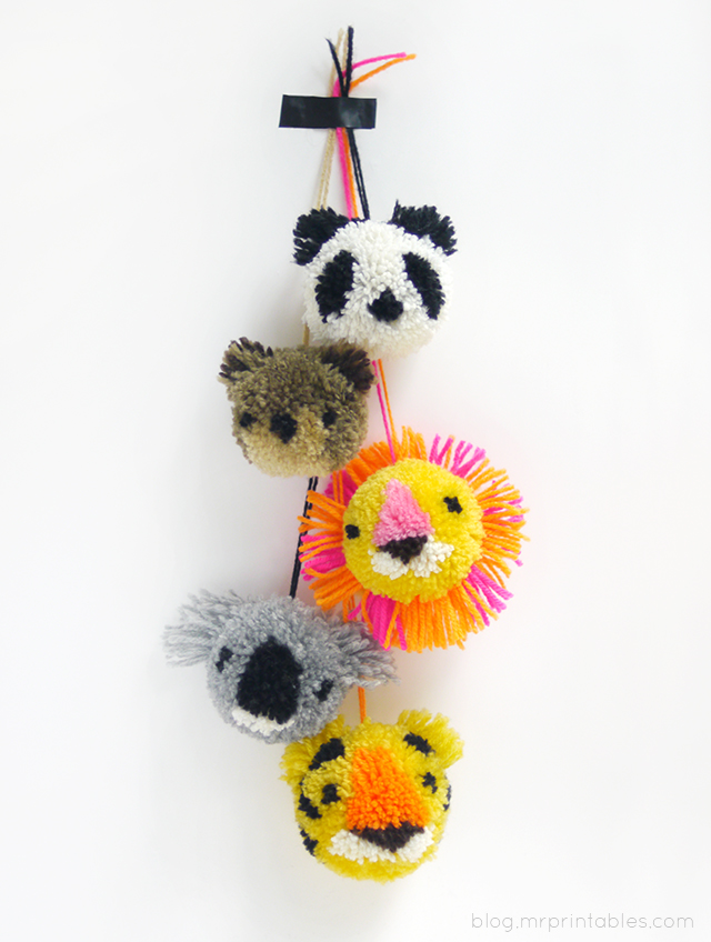 Cute animal pom pom crafts for kids