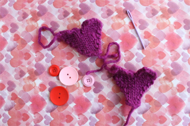 One ball challenge: last minute free Valentine's Day knitting pattern