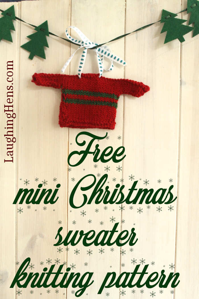 Free mini Christmas sweater knitting pattern